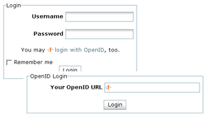 The OpenID login form