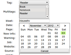 カスタム入力エディタ：_dt 用の日付入力カレンダーと有効値のある aliase type 用の選択肢
